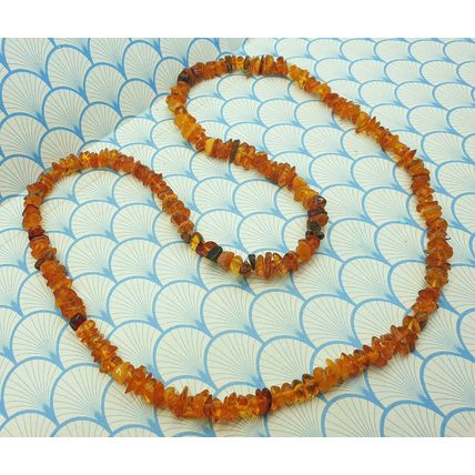 Vintage Genuine Natural Baltic Amber Chunky Polished Nugget Beaded Necklace