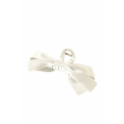 White Bow Decor Large Hair Claw Clip
