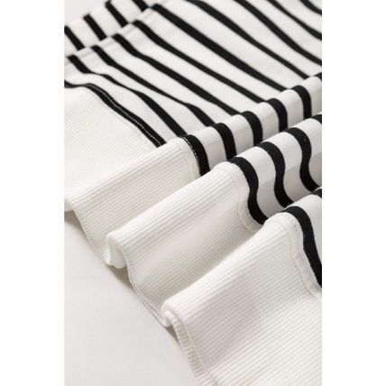 Black Stripe Raglan Sleeve Side Slits Loose Sweatshirt