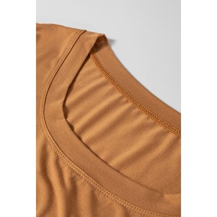Chestnut Solid Color Long Sleeve Fitted Top