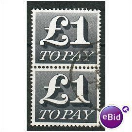 GB stamps 1970-75 D88 - £1 postage due x2
