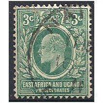 East Africa & Uganda Prot. 1907 SG35a 3c Blue-Green Fine Used ..