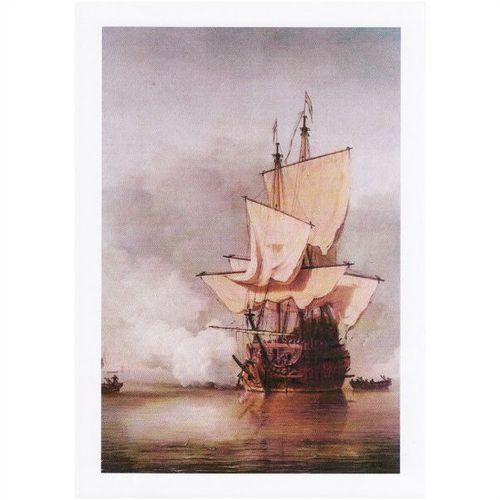 Maritime Art Postcard Cannon Shot Sail Warship Ship Painting Willem van de Veld