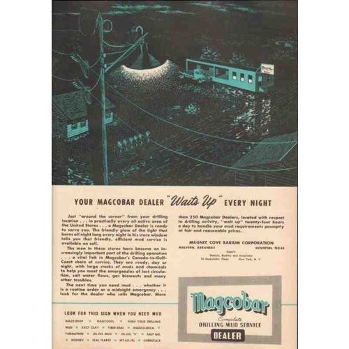 magnet cove barium corp 1950 magcobar dealer waits up night vintage ad