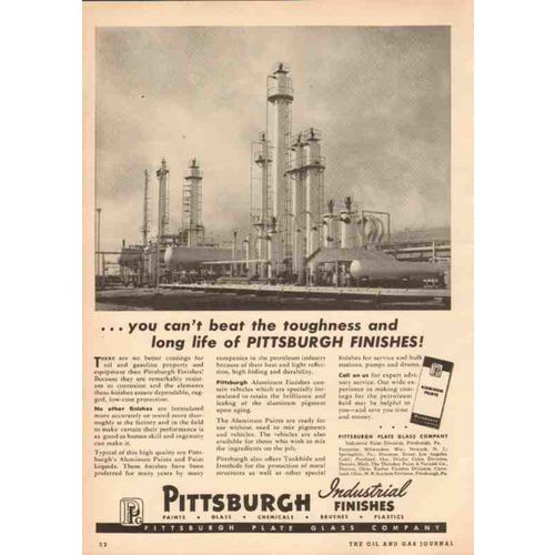 pittsburgh plate glass company 1950 tough long life finish vintage ad