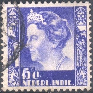 Netherlands Indies 1933 - SG404 - 15c blue - Queen Wilhelmina - used