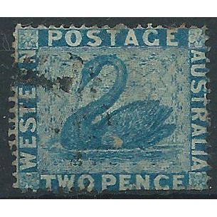Western Australia 1861 SG41 2d Blue Fine Used . ..