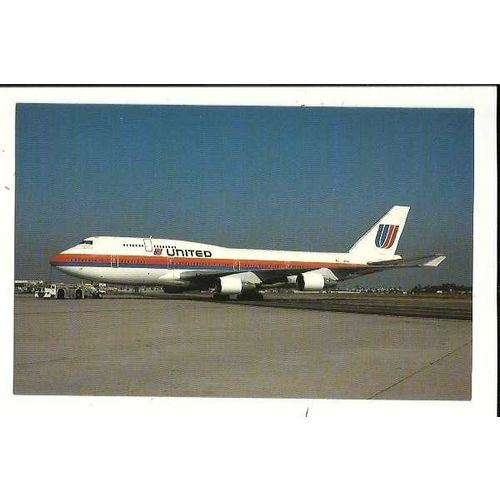 Aviation UNITED BOEING 747-422 Postcard by AeroGem (AL059)