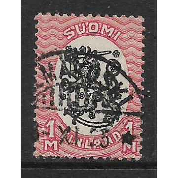 FINLAND 1917 STANDING LION 5M BLACK & PURPLE SG 242 FINE USED