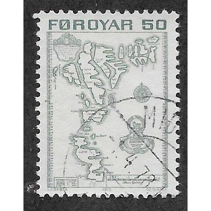 FAR 1975 50o 'MAP OF FAROE ISLANDS' FINE USED (EBID74-929)