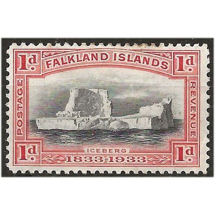 Falkland Islands 1933 SG128 1d Black & Scarlet Mounted Mint ...