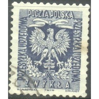 Poland 1954 - dark blue - Inscription "ZWYKŁA" - official - used