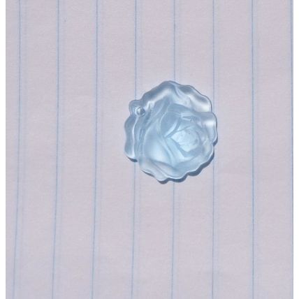 Transparent Light Blue 3D Glass Rose Pendant Bead bd011