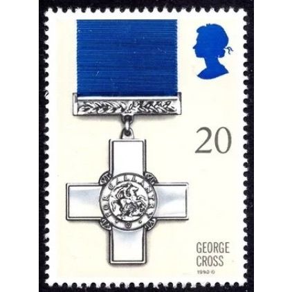 GB 1990 Gallantry Awards 20p George Cross Unmounted Mint 2 MNH SG 1518 stamp