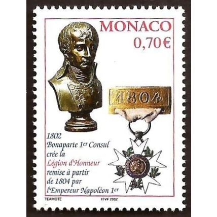 Monaco 2002 Legion of Honour Medal & Napoleon Bust, UNM / MNH