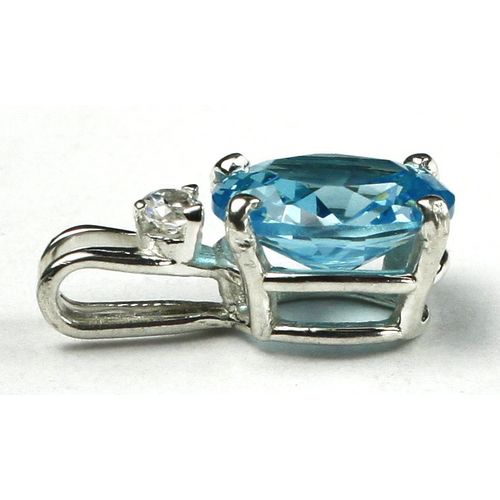 Swiss Blue CZ, 925 Sterling Silver Pendant, SP020