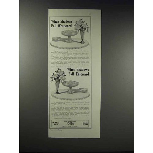 1918 Quaker Puffed Rice, Puffed Wheat and Corn Puffs Ad
