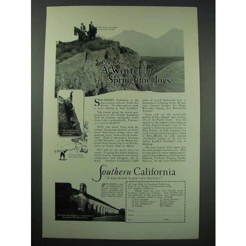 1928 Southern California Tourism Ad - Springtime Joys