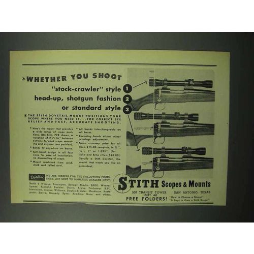 1954 Stith Scopes Ad - Whether You Shoot