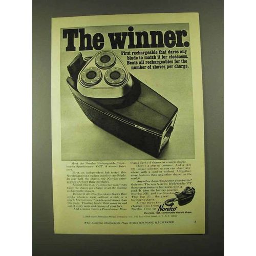 1968 Norelco Tripleheader Speedshaver 45CT Ad - Winner