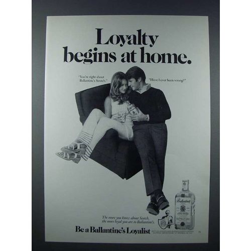 1971 Ballantine's Scotch Ad - Loyalty Begins At Home