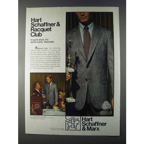 1980 Hart Schaffner & Marx Racquet Club Collection Ad