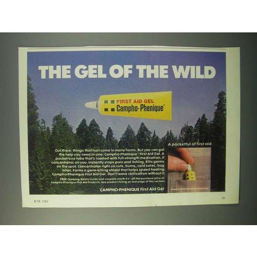 1982 Campho-Phenique First Aid Gel Ad - Of the Wild