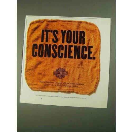 1994 Harley-Davidson Genuine Oil Ad - Your Conscience