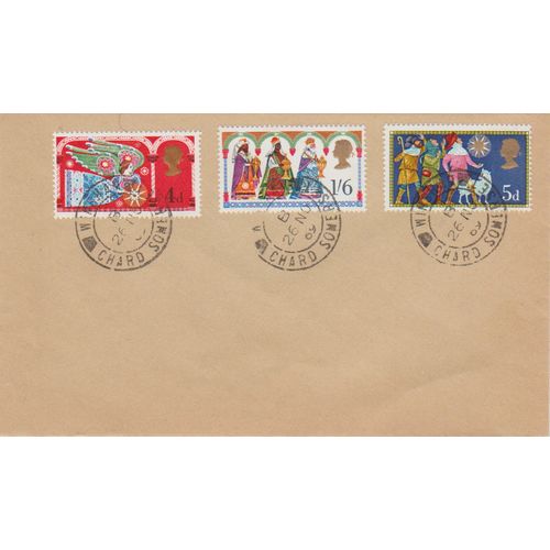 GB 1969 Christmas set FDC Chard Somerset pm see others