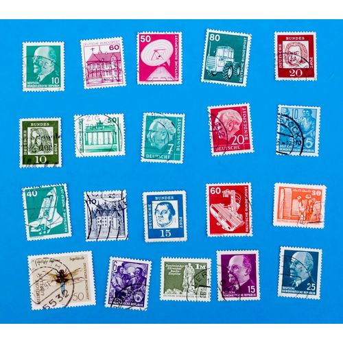 World Selection 0055 - Germany Used Stamps - 20 Stamps - Unchecked