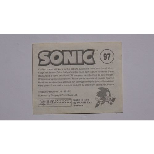 Sonic Sticker # 97 (A) unused, 1994 Panini Hedgehog