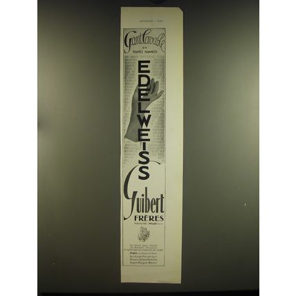 1938 Guibert Freres Edelweiss Gloves Advertisement - in French - Edelweiss
