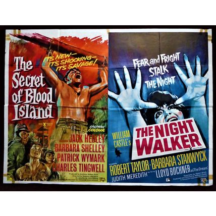 SECRET OF BLOOD ISLAND, The / NIGHT WALKER, The (1964) UK HAMMER Quad