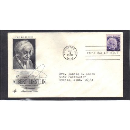 FDC Art Craft 1285 8c Albert Einstein (Cachet-Typed/A) CV40743