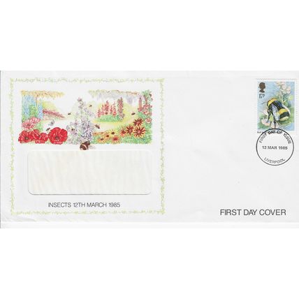 GB 1985 Insects single stamp FDC Liverpool pm