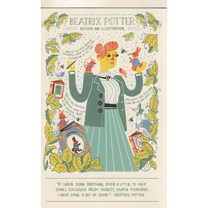 Beatrix Potter Book Author Illustrator Quotation Postcard
