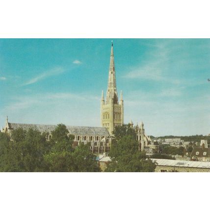 Norwich Cathedral Postcard used VGC