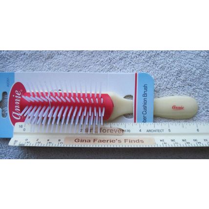 Annie Flare Rubber Cushion Base Hair Brush Stiff Plastic Bristles Denman Wig