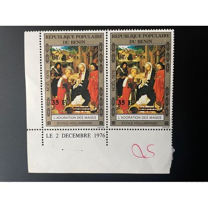 Benin 1995 Mi. 892 Surchargé Adoration mages école Hollandaise Noël coin daté