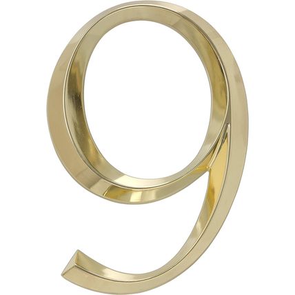 Whitehall Products Classic 6 Inch House Number-NUMBER 9-POLISHED BRASS-NEW-FAST