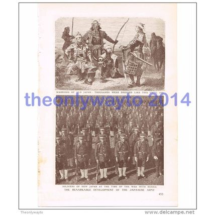 WARRIORS OLD AND NEW, JAPAN, BOOK ILLUSTRATION, HARMSWORTH c1907