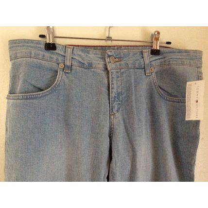 TOMMY HILFIGER Womens Bootcut Jeans XL W36 L34 Light Blue Cotton