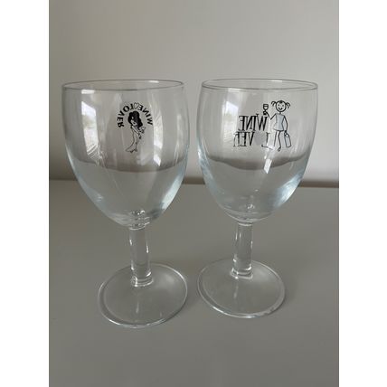 2 X WINE GLASSES - WINE LOVER 'HELEN'