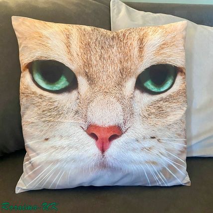 CAT Cushion Animal Cover Printed Pillow CASE Sofa Home Decor 45 x 45cm 18'' UK A