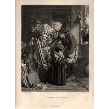 ART CRITICS IN BRITTANY 1866 Herbert Bourne Abraham Solomon VICTORIAN ENGRAVING