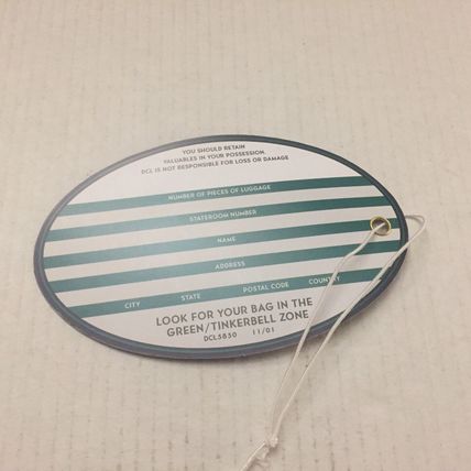 New Disney Cruise Line Tinkerbell 4'' Luggage Tag Card