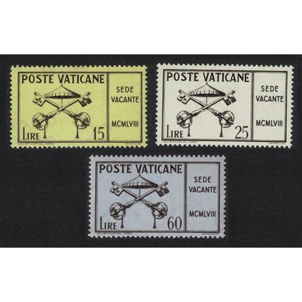 Vatican Vacant See St Peter's Keys 3v 1958 MNH SG#279-281 Sc#247-249