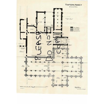 Tintern Abbey, Monmouthshire, Ground Plan, Book Illustration (Print), 1926