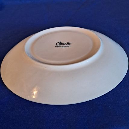 Lot 4 Gibson Housewares POINSETTIA HOLIDAY SAUCERS Christmas Plates Dessert 6"