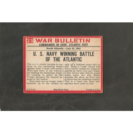 P.C.G.C. War Bulletin Gum Card 1965 # 23 Sole Survivor